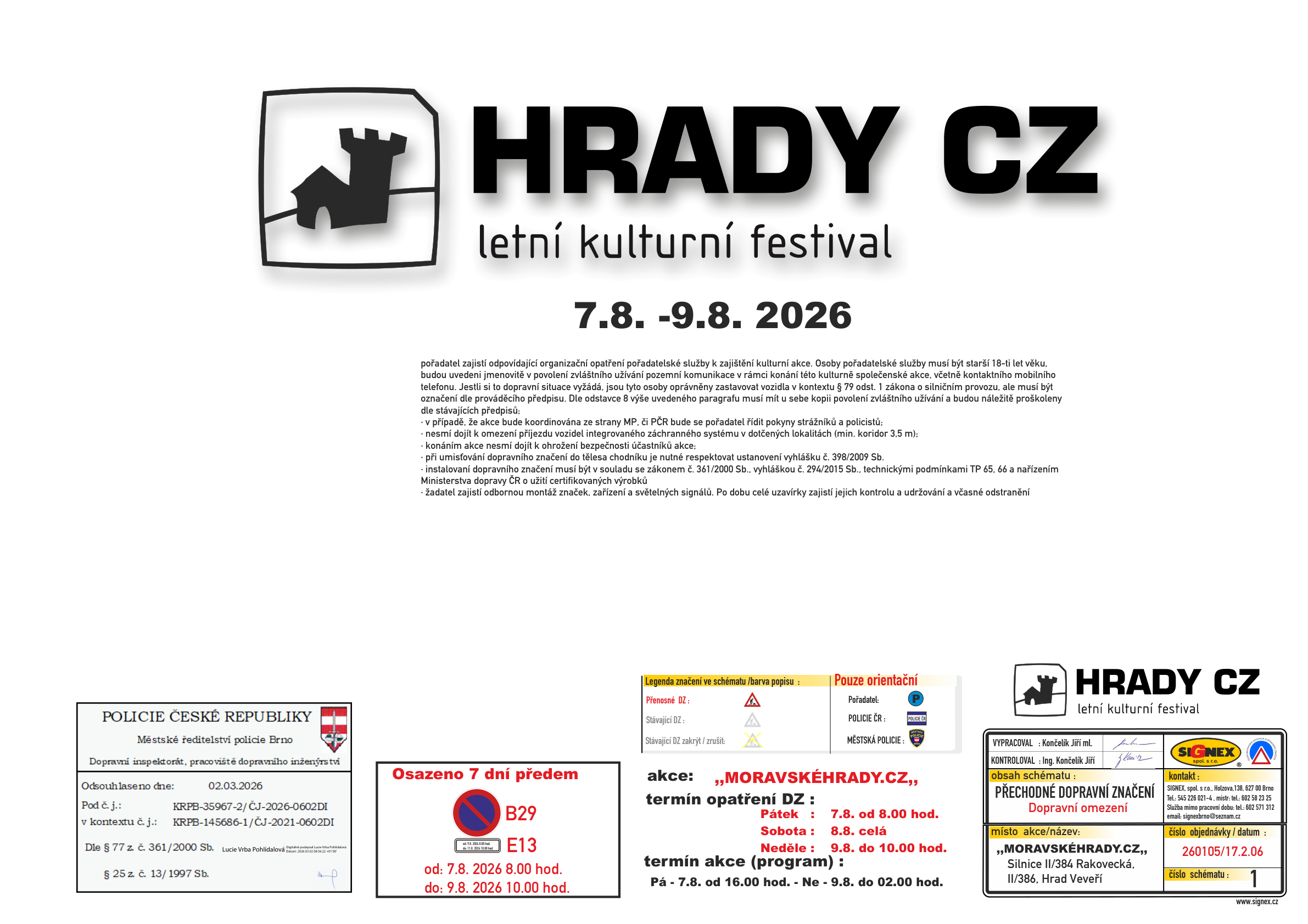 Situace přechodného dopravního značení – MORAVSKEHRADY.CZ 2026