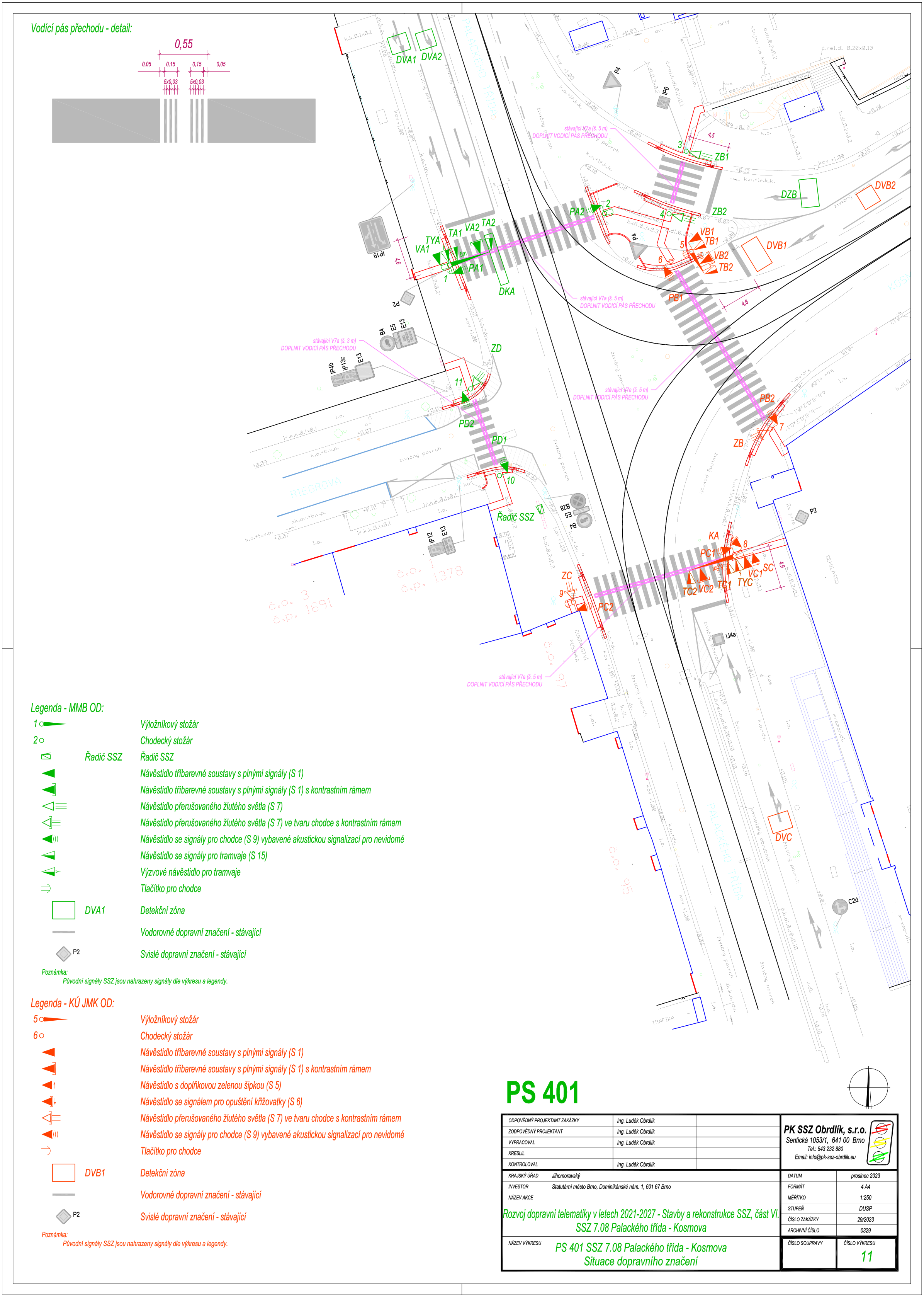 Výkres SSZ 7.08 Palackého třída – Kosmova