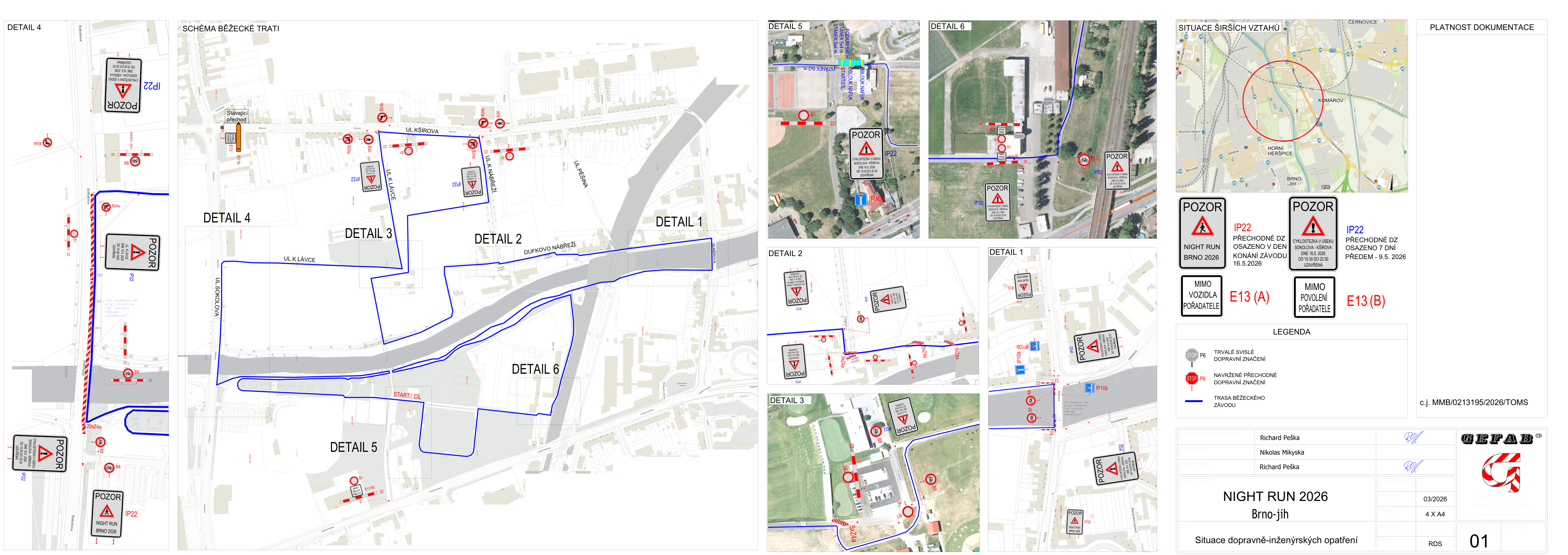 Situační výkres Night Run Brno 2026