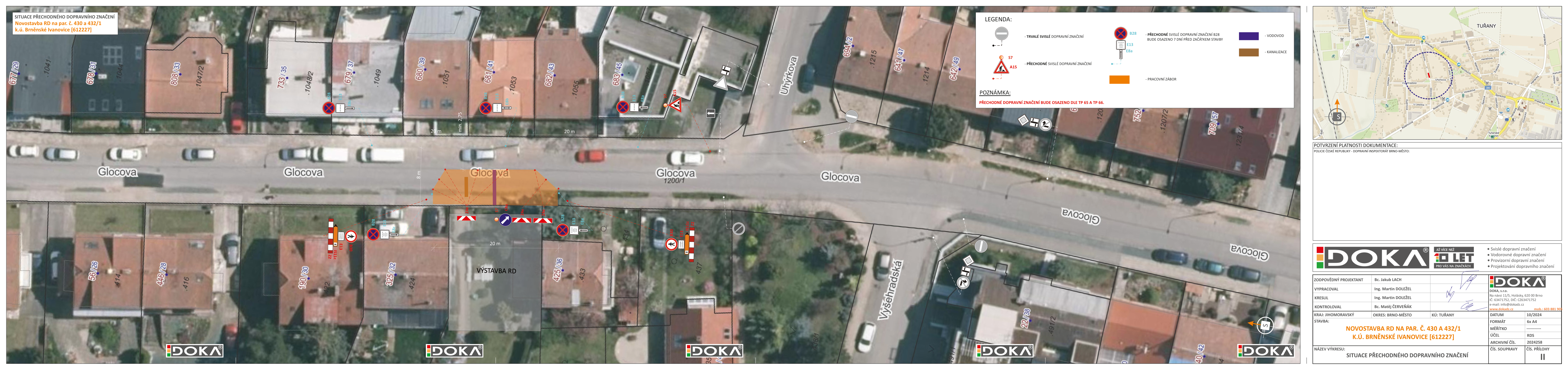 Situace přechodného dopravního značení — Glocova II