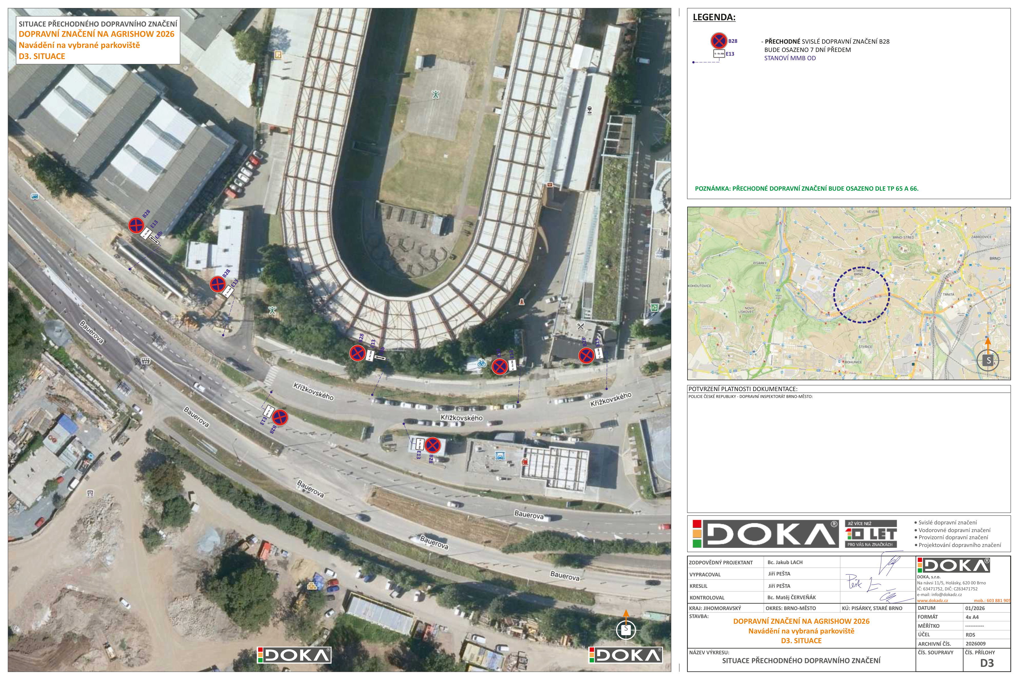 D3 – situace přechodného dopravního značení